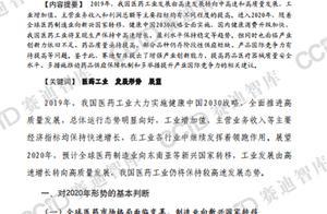 2020年中国医药工业发展形势展望：2019年规模达3750亿美元（可下载）